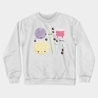 Pastel colour Crochet cute - kawaii craft supplies Crewneck Sweatshirt